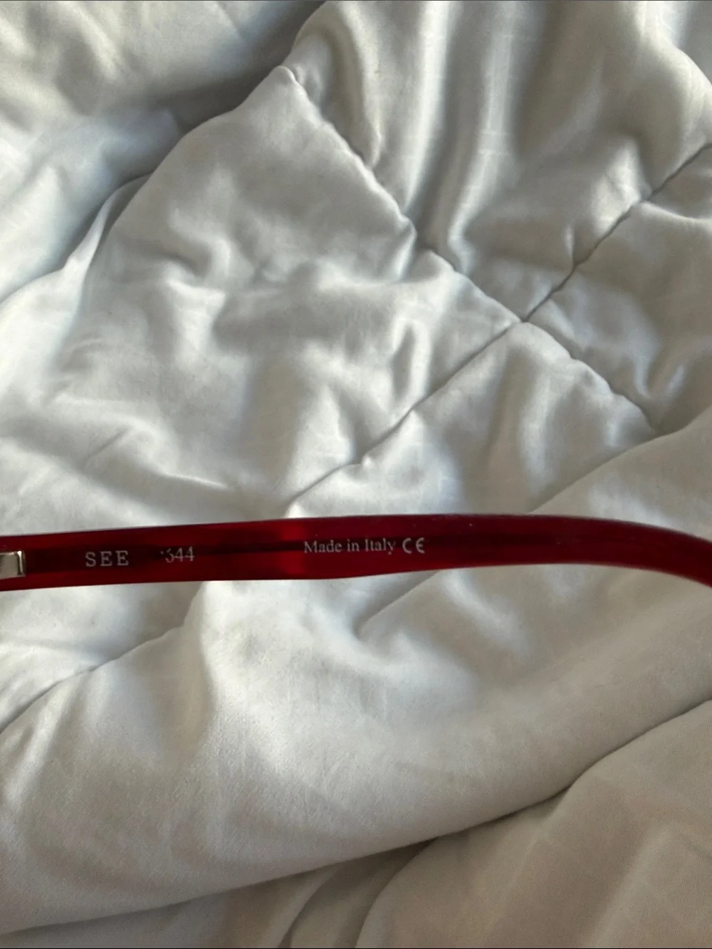 Translucent Ruby Red Angular Round Glasses - Picture 2 of 8